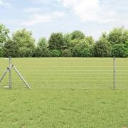 vidaXL Staket med stolpar Silver 0.6 x 10 m Stål