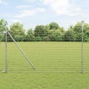 vidaXL Staket med stolpar Silver 1.6 x 10 m Stål