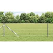 vidaXL Staket med stolpar Silver 0.4 x 10 m Stål