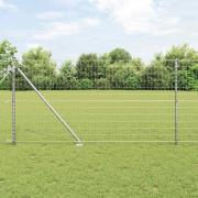 vidaXL Staket med stolpar Silver 1.4 x 10 m Stål