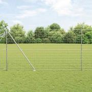 vidaXL Staket med stolpar Silver 1.6 x 10 m Stål