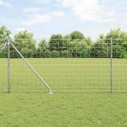 vidaXL Staket med stolpar Silver 1.2 x 10 m Stål