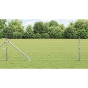 vidaXL Staket med stolpar Silver 0.6 x 10 m Stål