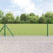 vidaXL Staket med stolpar Grön 0.6 x 10 m Stål