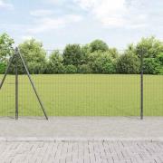vidaXL Staket med stolpar Grå 1.2 x 10 m Stål