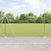 vidaXL Staket med stolpar Silver 1.2 x 10 m Stål