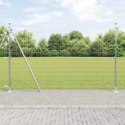 vidaXL Staket med stolpar Silver 1.5 x 10 m Stål