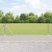 vidaXL Staket med stolpar Silver 0.4 x 10 m Stål