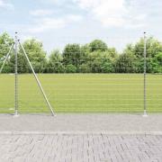 vidaXL Staket med stolpar Silver 1.6 x 10 m Stål