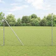 vidaXL Kedjestängsel med stolpar Silver 1.6 x 10 m Stål