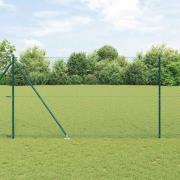 vidaXL Kedjestängsel med stolpar Grön 1.5 x 25 m Stål
