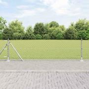 vidaXL Kedjestängsel med stolpar Silver 0.6 x 10 m Stål