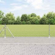 vidaXL Kedjestängsel med stolpar Silver 0.4 x 10 m Stål