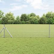 vidaXL Staket med stolpar Silver 0.8 x 10 m Stål