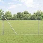 vidaXL Staket med stolpar Silver 1.6 x 10 m Stål