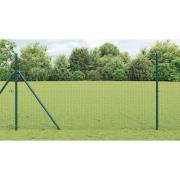 vidaXL Staket med stolpar Grön 1 x 10 m Stål