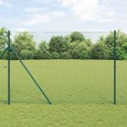 vidaXL Staket med stolpar Grön 1.6 x 10 m Stål