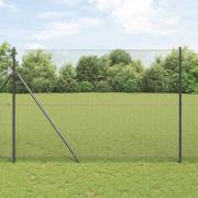 vidaXL Staket med stolpar Grå 1.6 x 25 m Stål