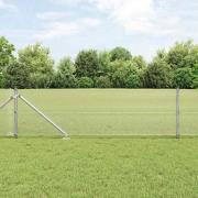 vidaXL Staket med stolpar Silver 0.4 x 25 m Stål