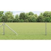 vidaXL Staket med stolpar Silver 0.8 x 25 m Stål