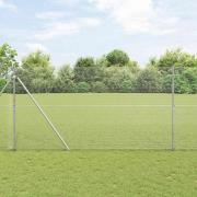 vidaXL Staket med stolpar Silver 1.5 x 25 m Stål