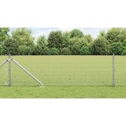 vidaXL Staket med stolpar Silver 0.5 x 50 m Stål