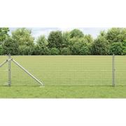 vidaXL Staket med stolpar Silver 0.6 x 50 m Stål