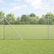 vidaXL Staket med stolpar Silver 1.4 x 50 m Stål