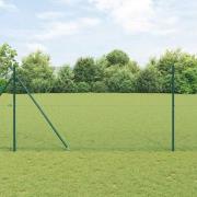 vidaXL Staket med stolpar Grön 1.4 x 10 m Stål