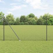 vidaXL Staket med stolpar Grå 1.6 x 10 m Stål