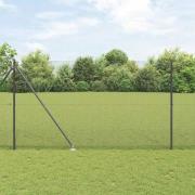 vidaXL Stängselstolpe Grå 25 x 1,6 m (12 x 12 mm nät) Stål och PVC