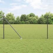 vidaXL Staket med stolpar Grå 1 x 50 m Stål