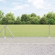 vidaXL Staket med stolpar Silver 0.5 x 10 m Stål