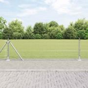 vidaXL Staket med stolpar Silver 0.4 x 25 m Stål