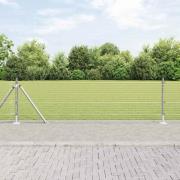 vidaXL Staket med stolpar Silver 0.6 x 50 m Stål