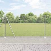 vidaXL Staket med stolpar Silver 1.2 x 50 m Stål