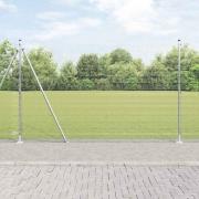 vidaXL Staket med stolpar Silver 1.5 x 50 m Stål