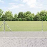 vidaXL Staket med stolpar Silver 0.6 x 100 m Stål