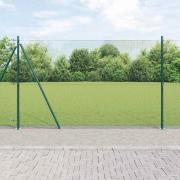 vidaXL Staket med stolpar Grön 1.6 x 10 m Stål