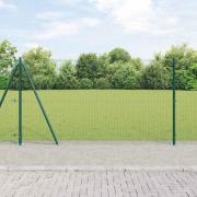 vidaXL Staket med stolpar Grön 1.2 x 25 m Stål