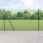 vidaXL Staket med stolpar Grön 1.5 x 50 m Stål