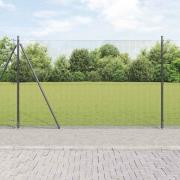 vidaXL Staket med stolpar Grå 1.4 x 10 m Stål