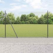 vidaXL Staket med stolpar Grå 1.4 x 25 m Stål