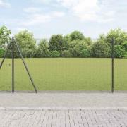 vidaXL Staket med stolpar Grå 1.2 x 50 m Stål