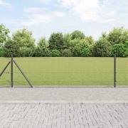 vidaXL Staket med stolpar Grå 0.4 x 100 m Stål