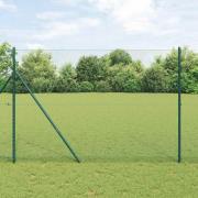 vidaXL Staket med stolpar Grön 1.6 x 10 m PVC-belagd stål