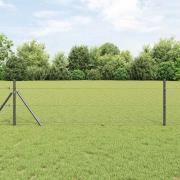 vidaXL Staket med stolpar Grå 0.5 x 10 m PVC-belagd stål