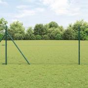 vidaXL Staket med stolpar Grå 1 x 50 m PVC-belagd stål