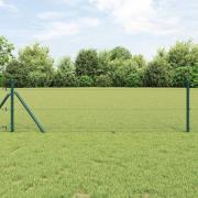 vidaXL Staket med stolpar Grå 0.4 x 100 m PVC-belagd stål