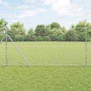 vidaXL Staket med stolpar Silver 1.2 x 10 m PVC-belagd stål